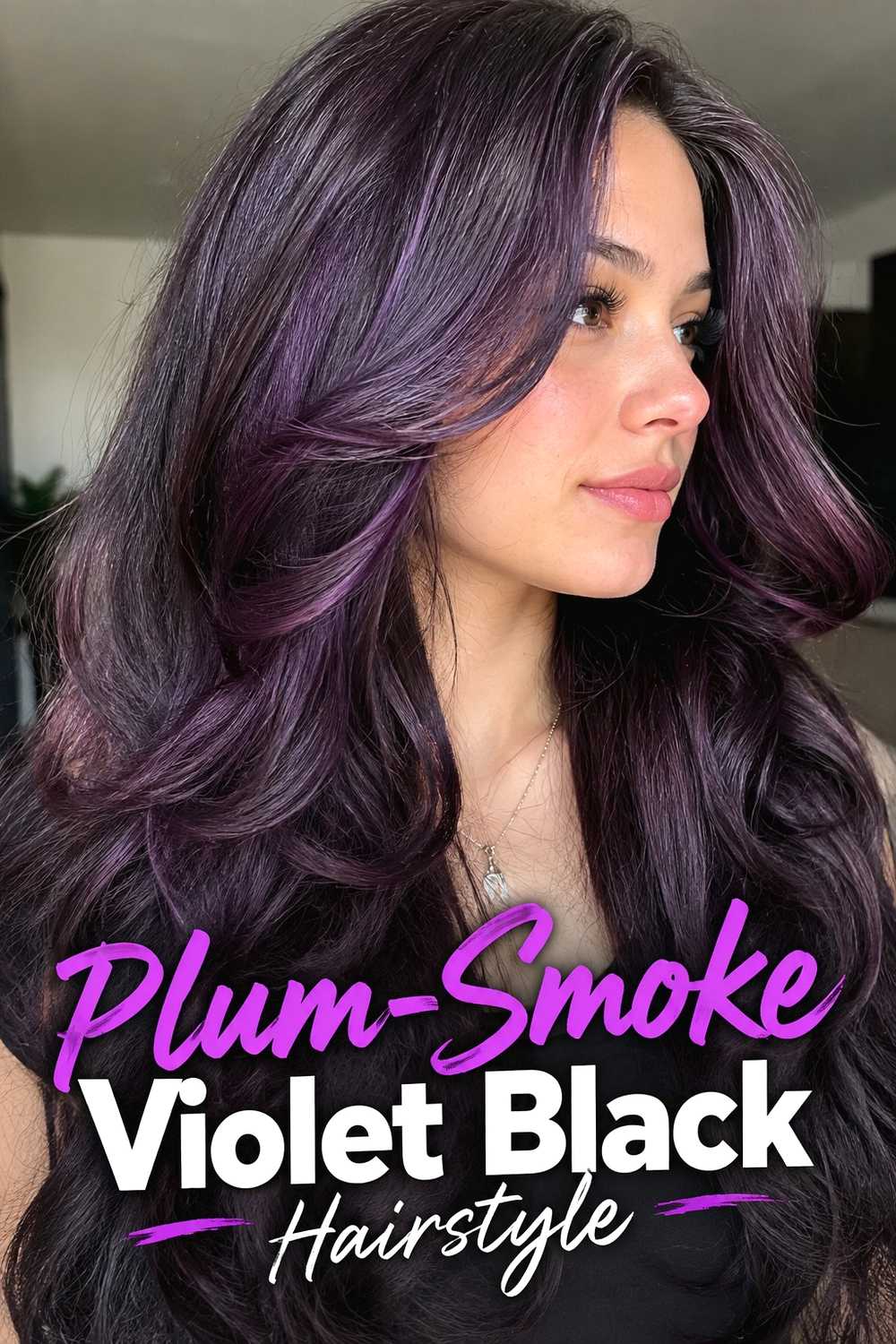 4. Plum Smoke Violet Black Hairstyle
