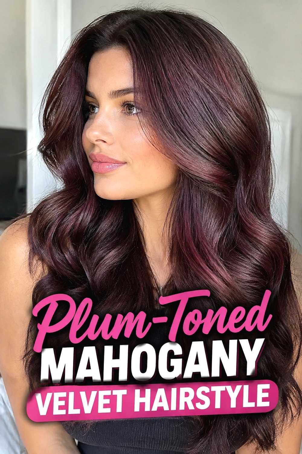 8. Plum Toned Mahogany Velvet Hairstyle