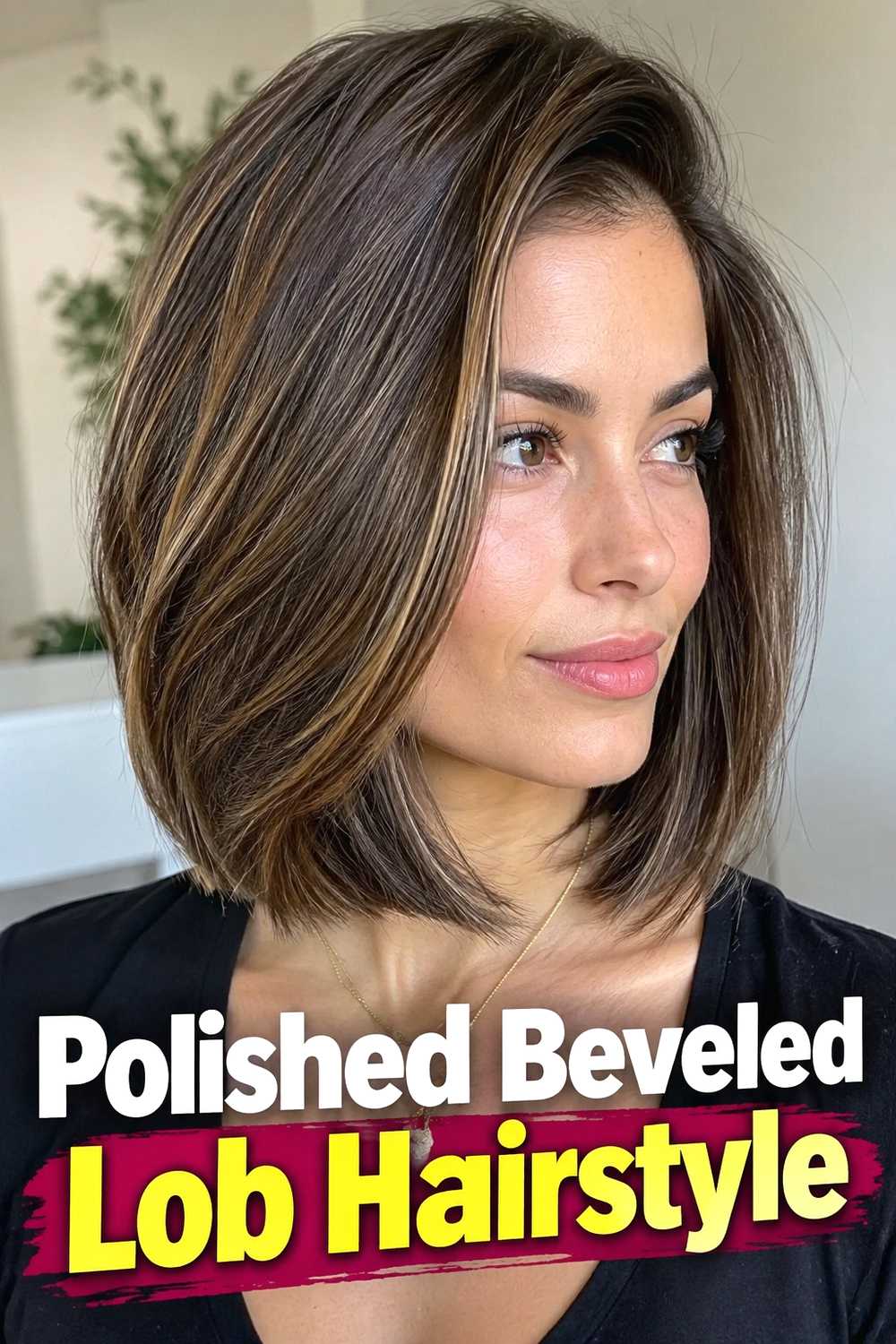 12. Polished Beveled Lob Hairstyle