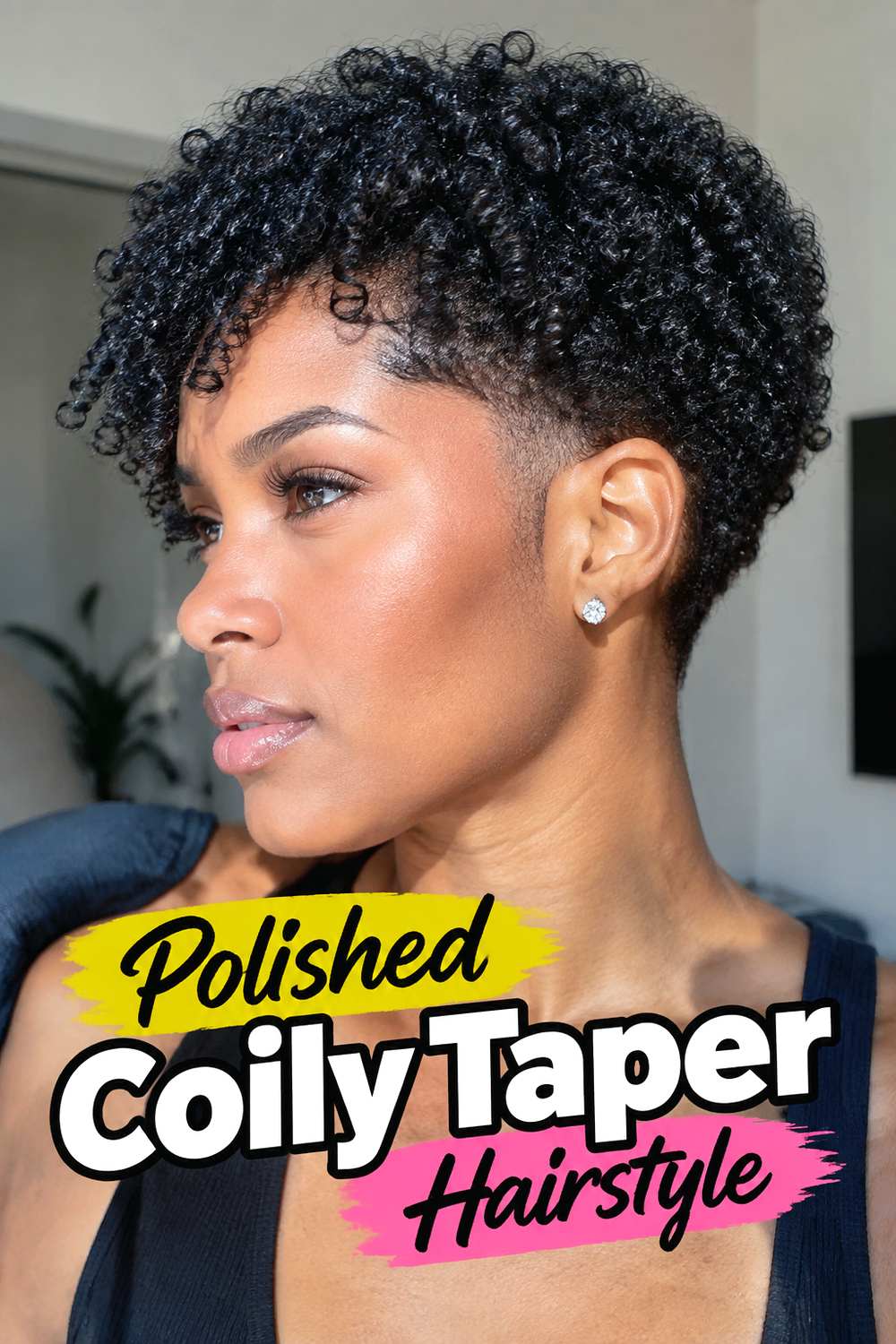 Polished Coily Taper Hairstyle