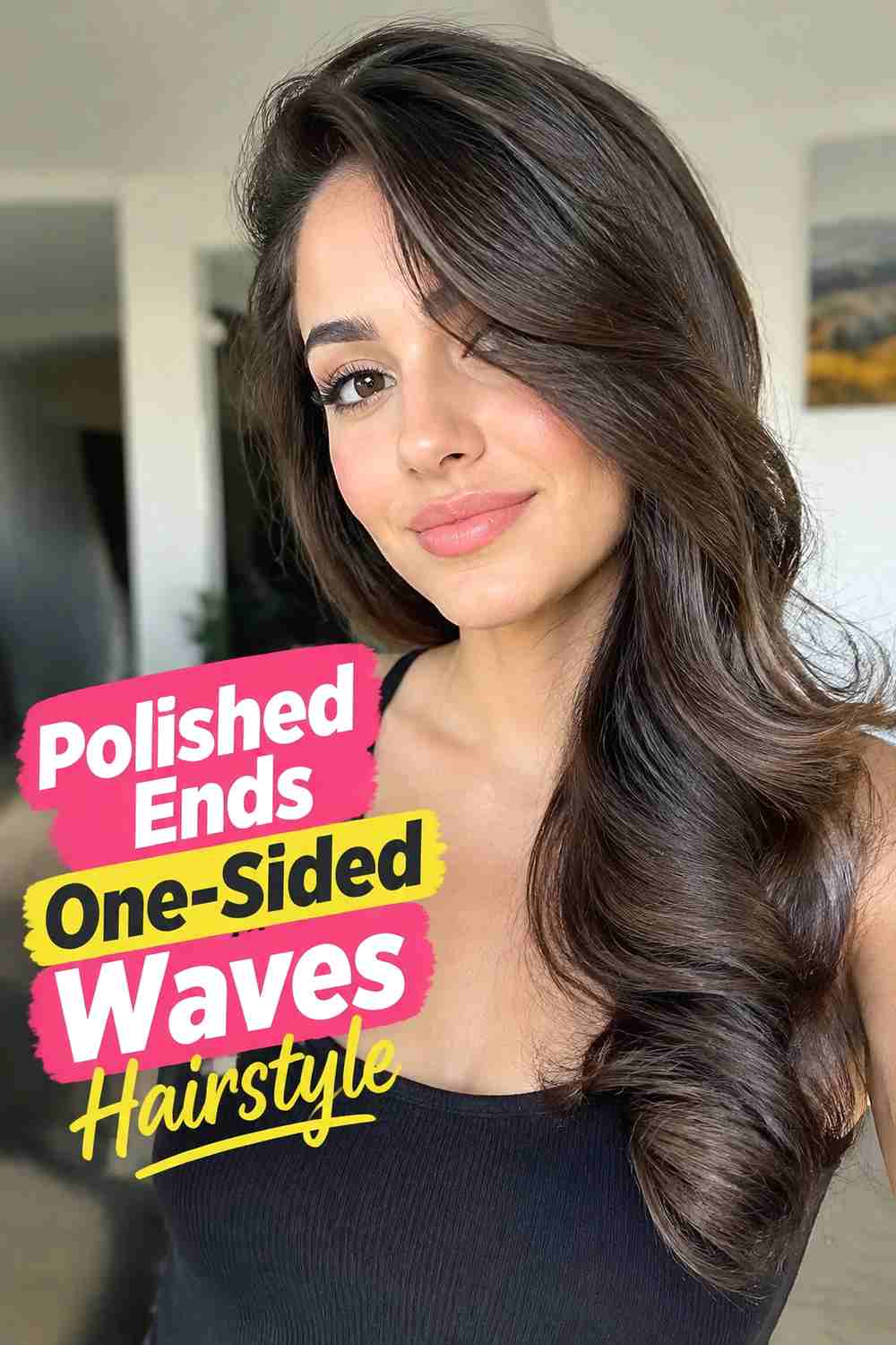 15. Polished Ends One Sided Waves Hairstyle
