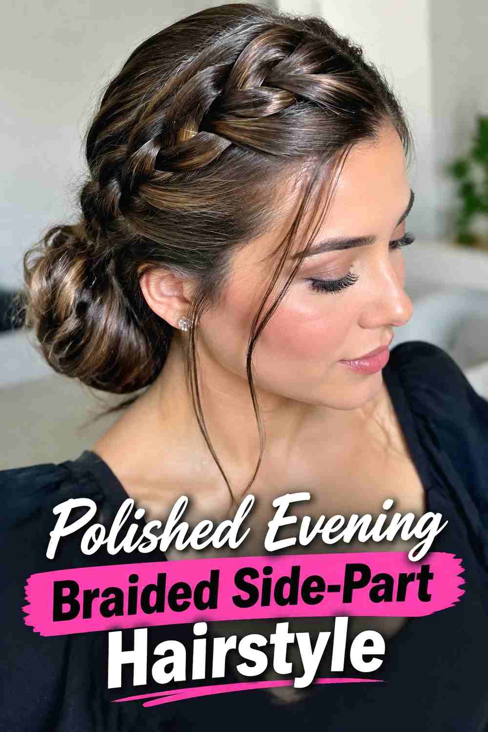 18. Polished Evening Braided Side Part Hairstyle
