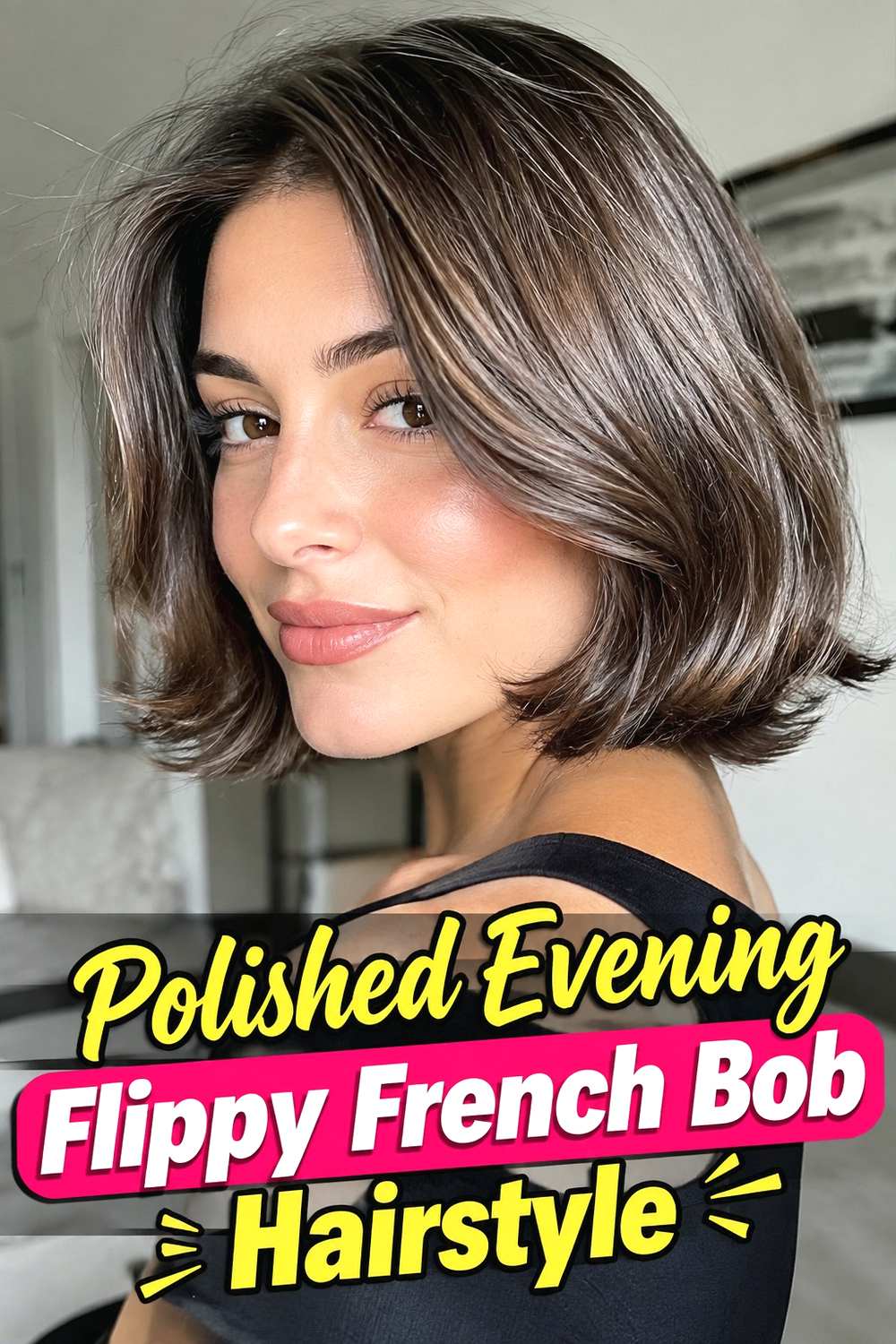 17. Polished Evening Flippy French Bob Hairstyle