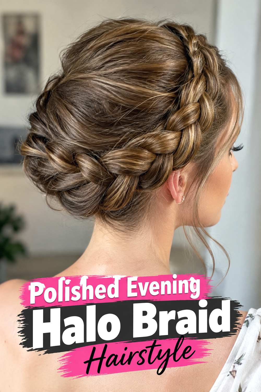 Polished Evening Halo Braid Hairstyle