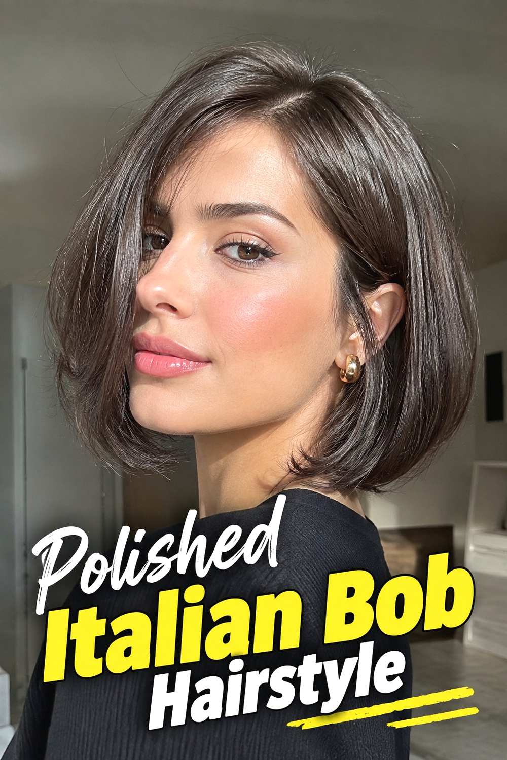 14. Polished Italian Bob Hairstyle