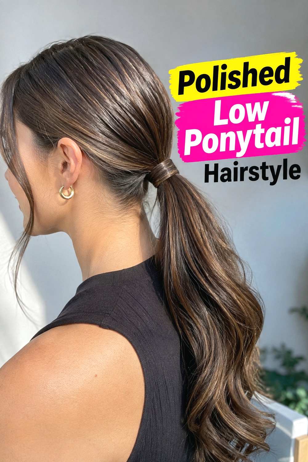 16. Polished Low Ponytail Hairstyle