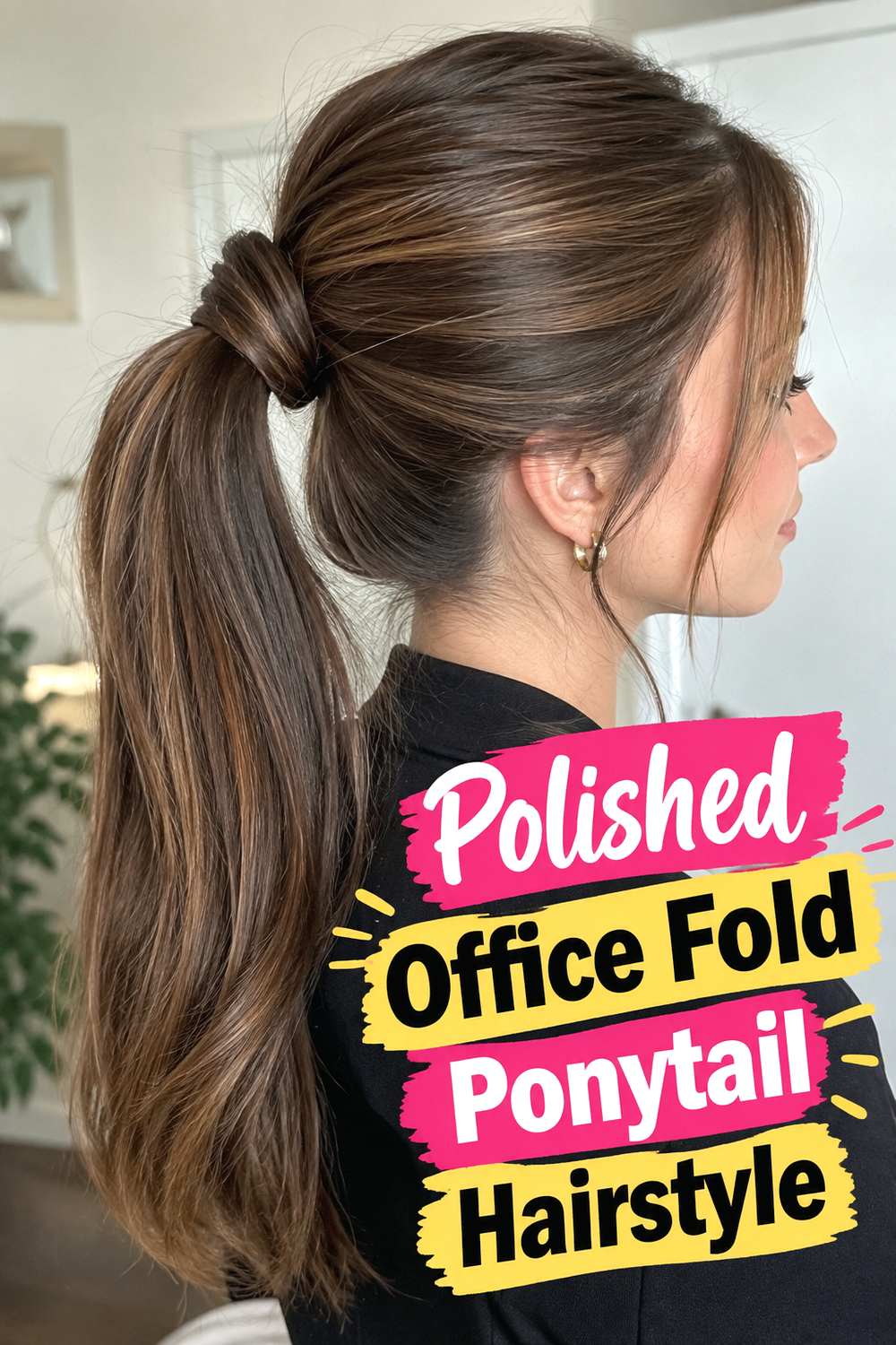 Polished Office Fold Ponytail Hairstyle