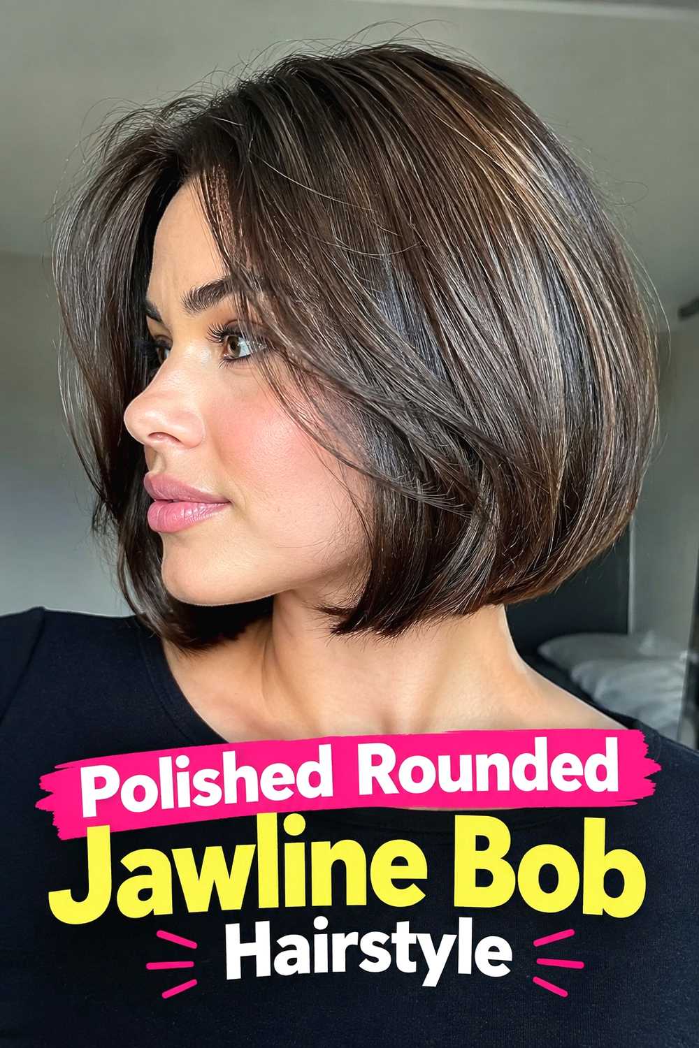 15. Polished Rounded Jawline Bob Hairstyle