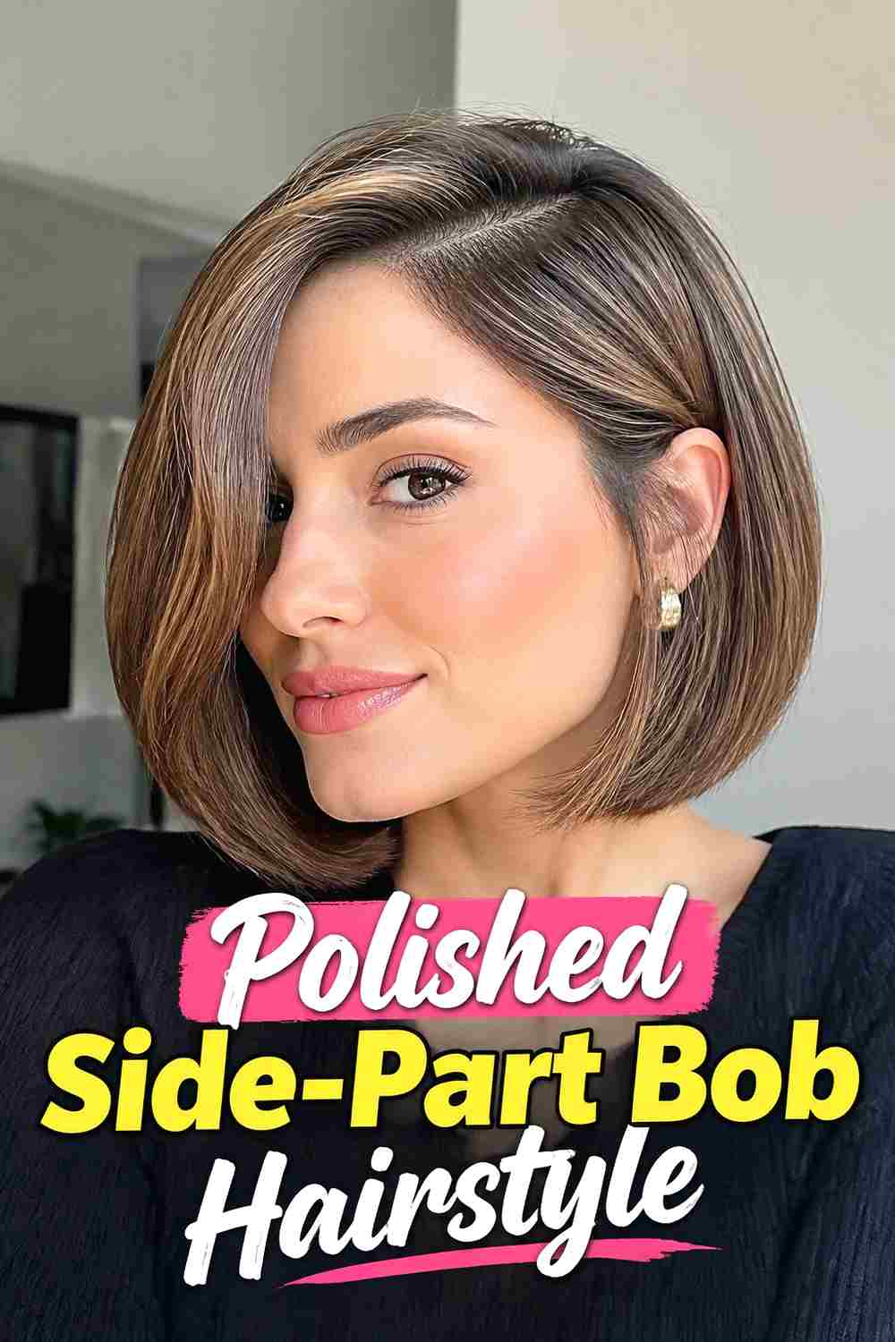 9. Polished Side Part Bob Hairstyle