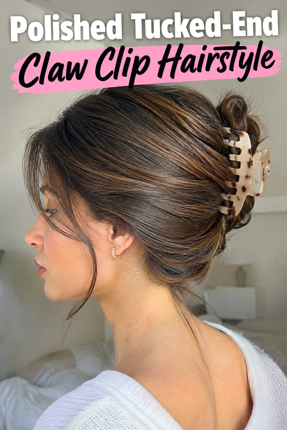 Polished Tucked-End Claw Clip Hairstyle
