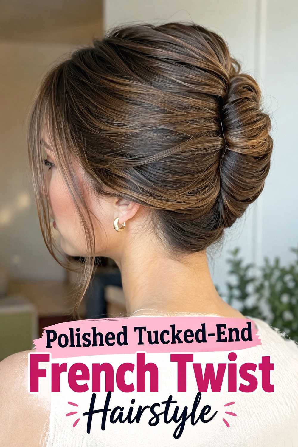 10. Polished Tucked End French Twist Hairstyle