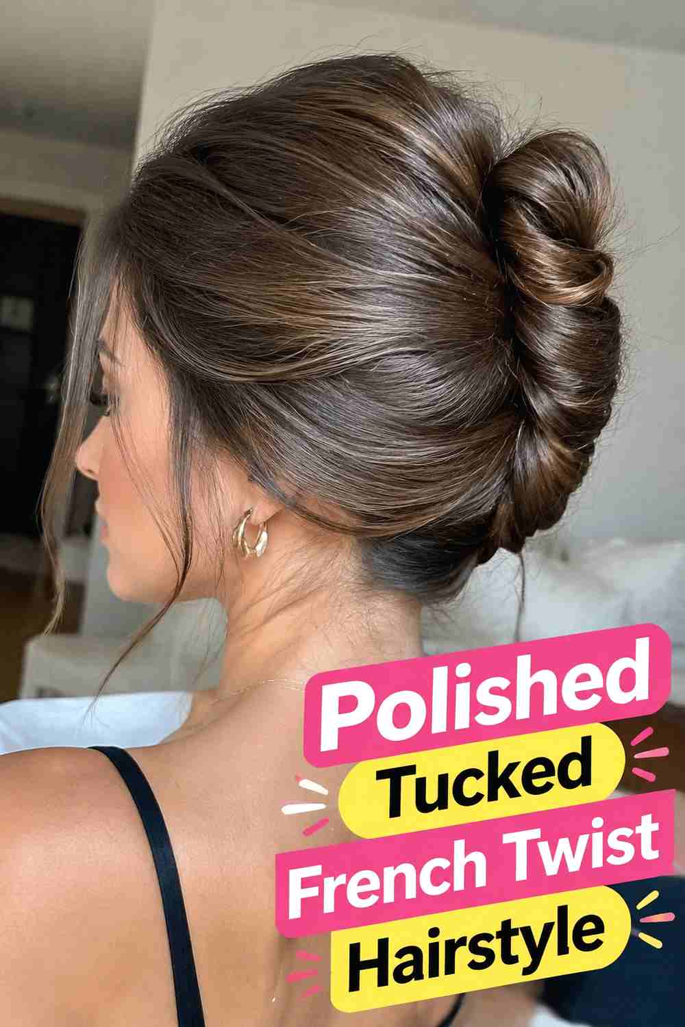 13. Polished Tucked French Twist Hairstyle