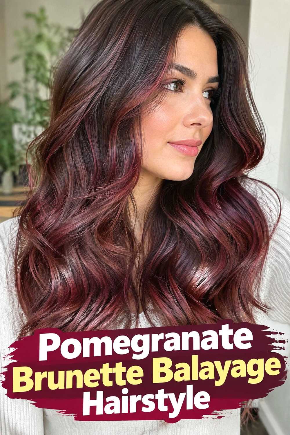 3. Pomegranate Brunette Balayage Hairstyle