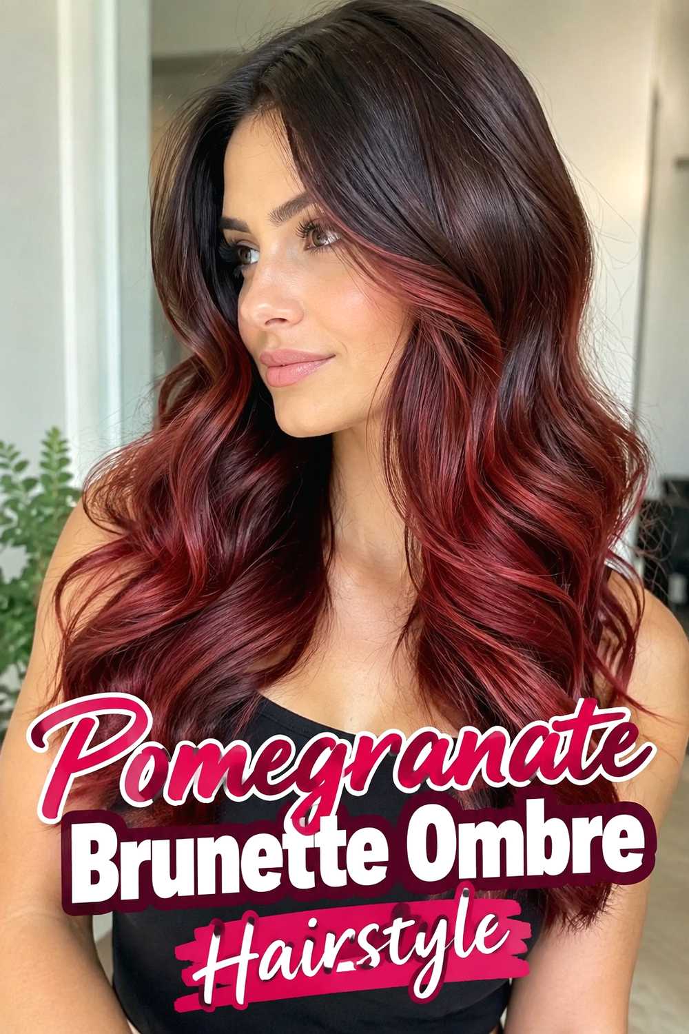 9. Pomegranate Brunette Ombre Hairstyle