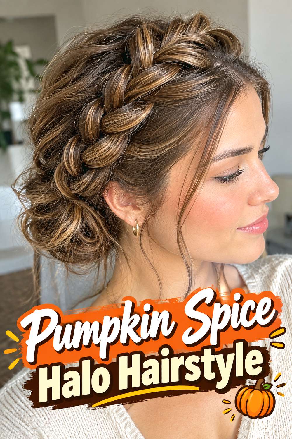 Pumpkin Spice Halo Hairstyle