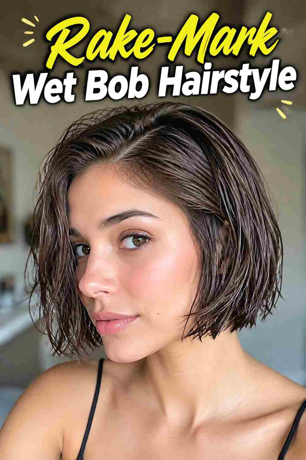 6. Rake Mark Wet Bob Hairstyle