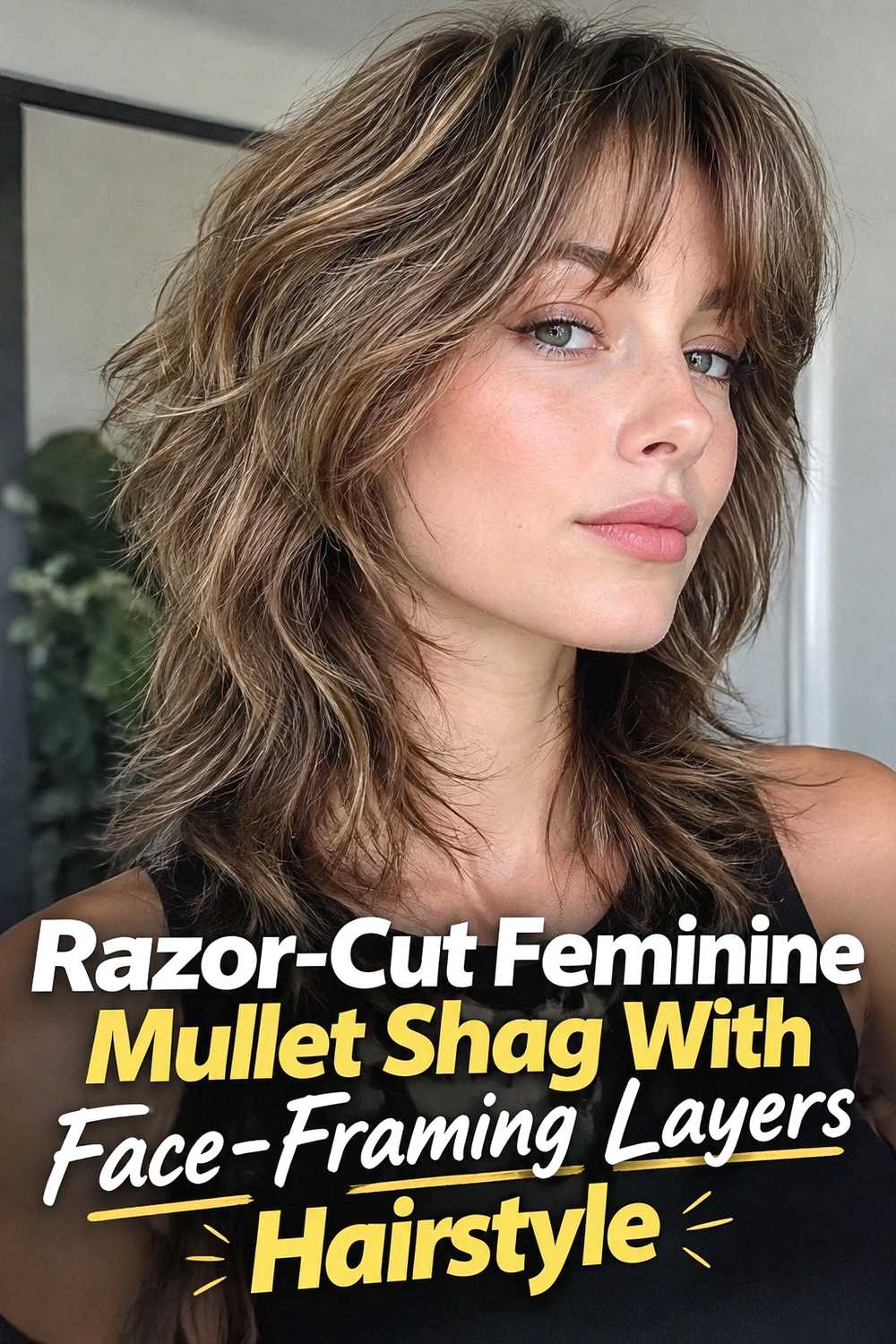 9. Razor Cut Feminine Mullet Shag With Face Framing Layers Hairstyle