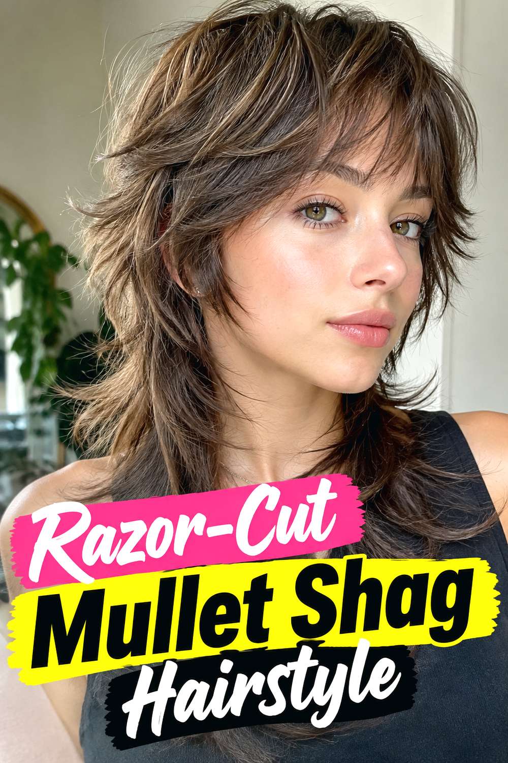 Razor-Cut Mullet Shag Hairstyle