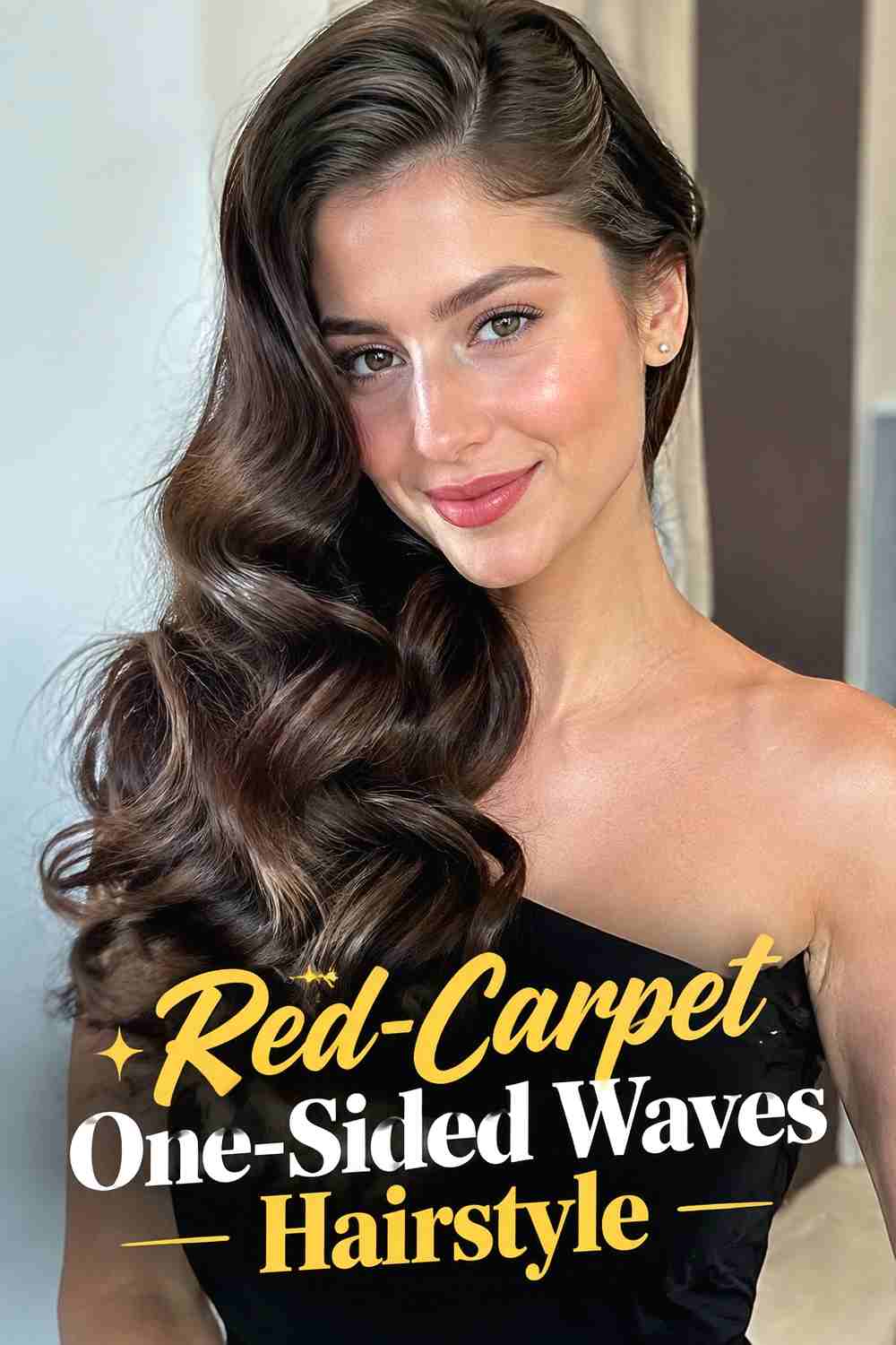 18. Red Carpet One Sided Waves Hairstyle