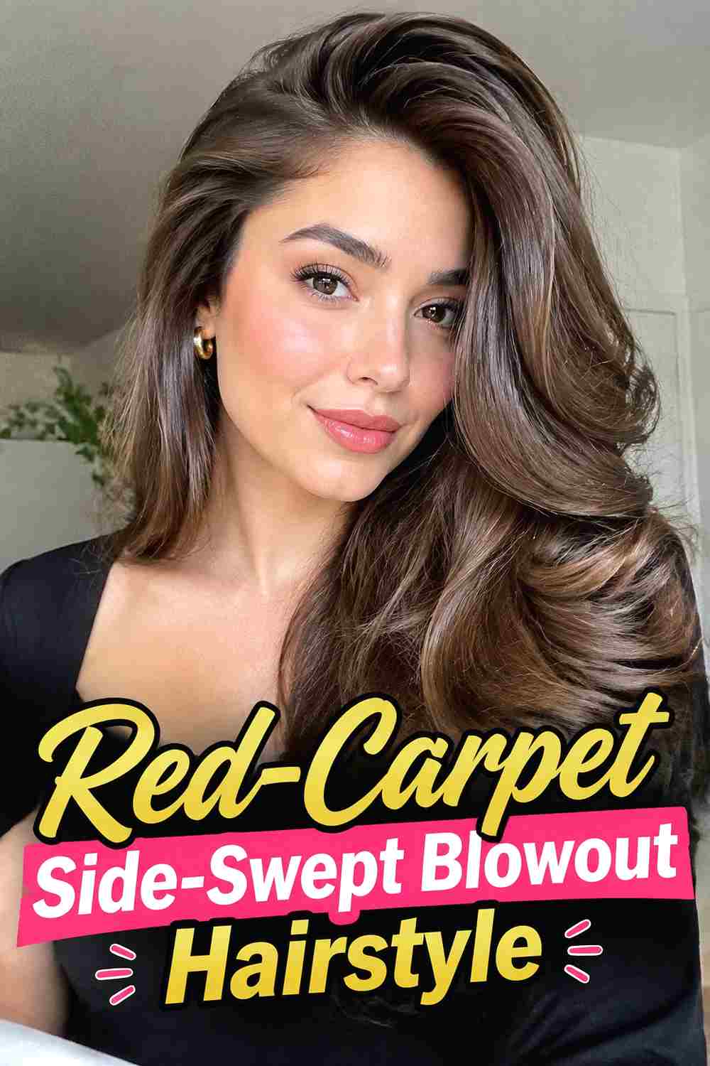 16. Red Carpet Side Swept Blowout Hairstyle