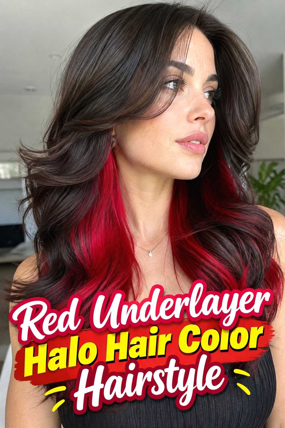 10. Red Underlayer Halo Hair Color Hairstyle