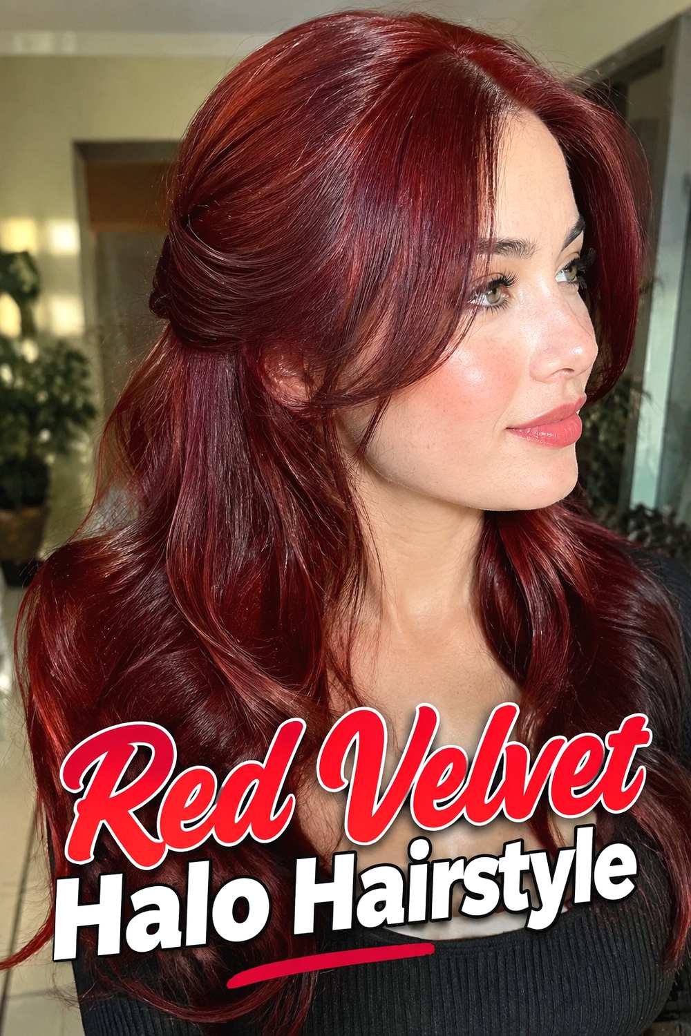 11. Red Velvet Halo Hairstyle
