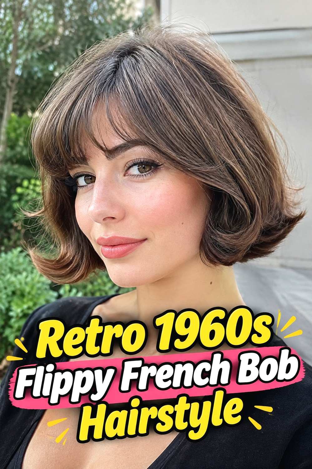15. Retro 1960s Flippy French Bob Hairstyle
