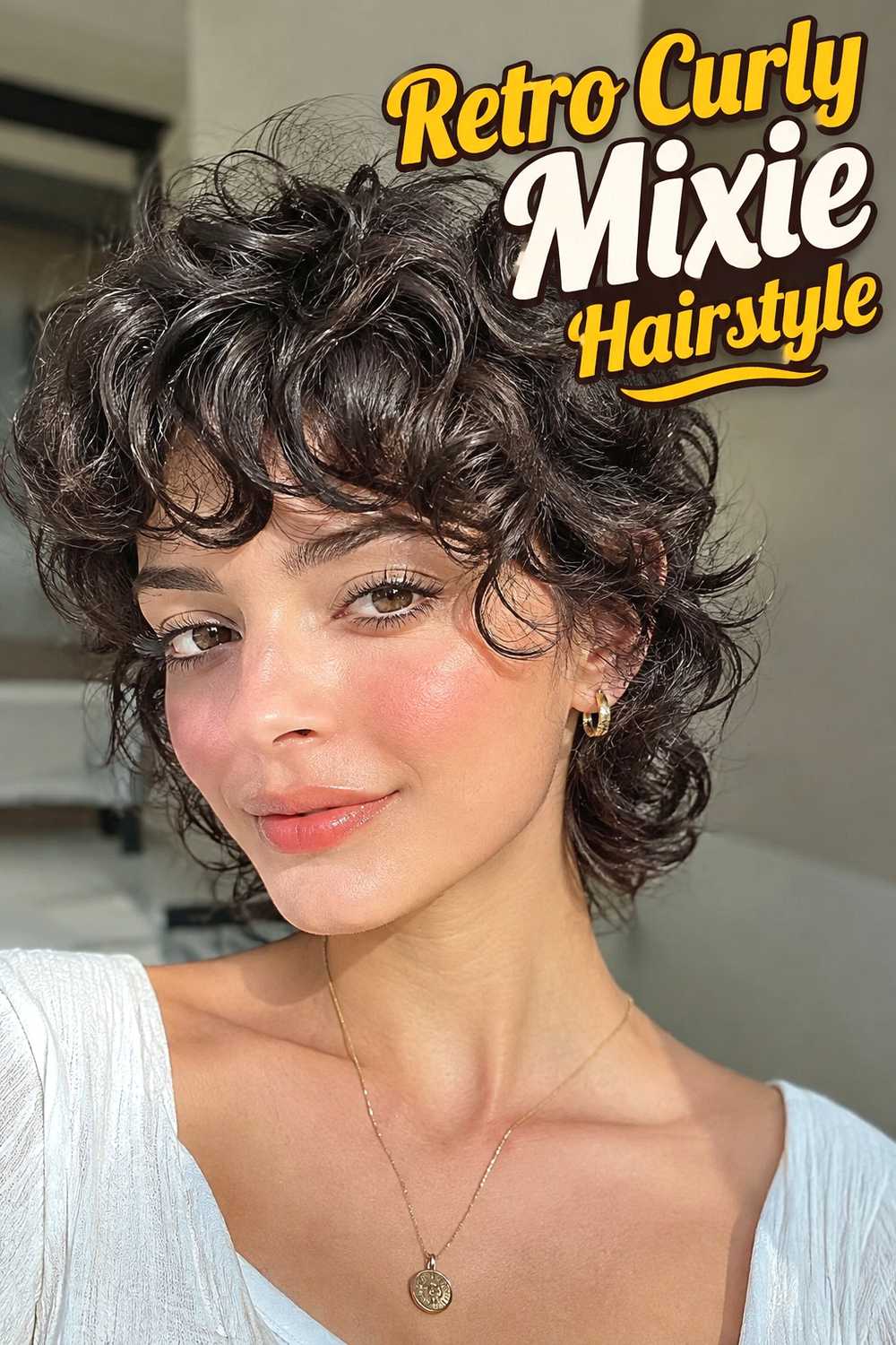 17. Retro Curly Mixie Hairstyle