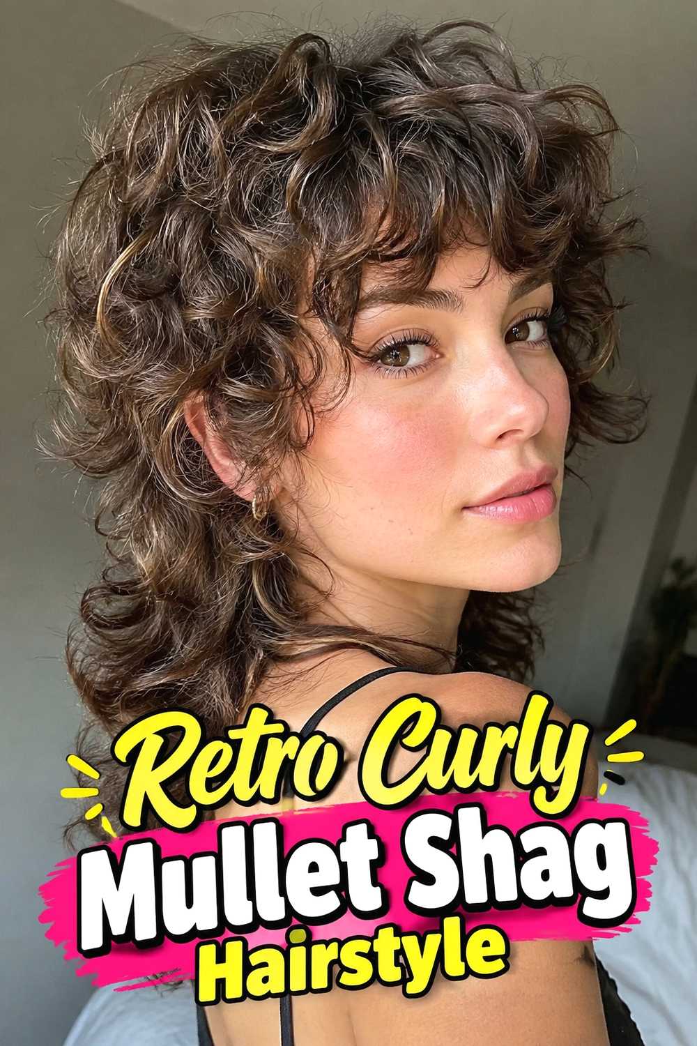 14. Retro Curly Mullet Shag Hairstyle