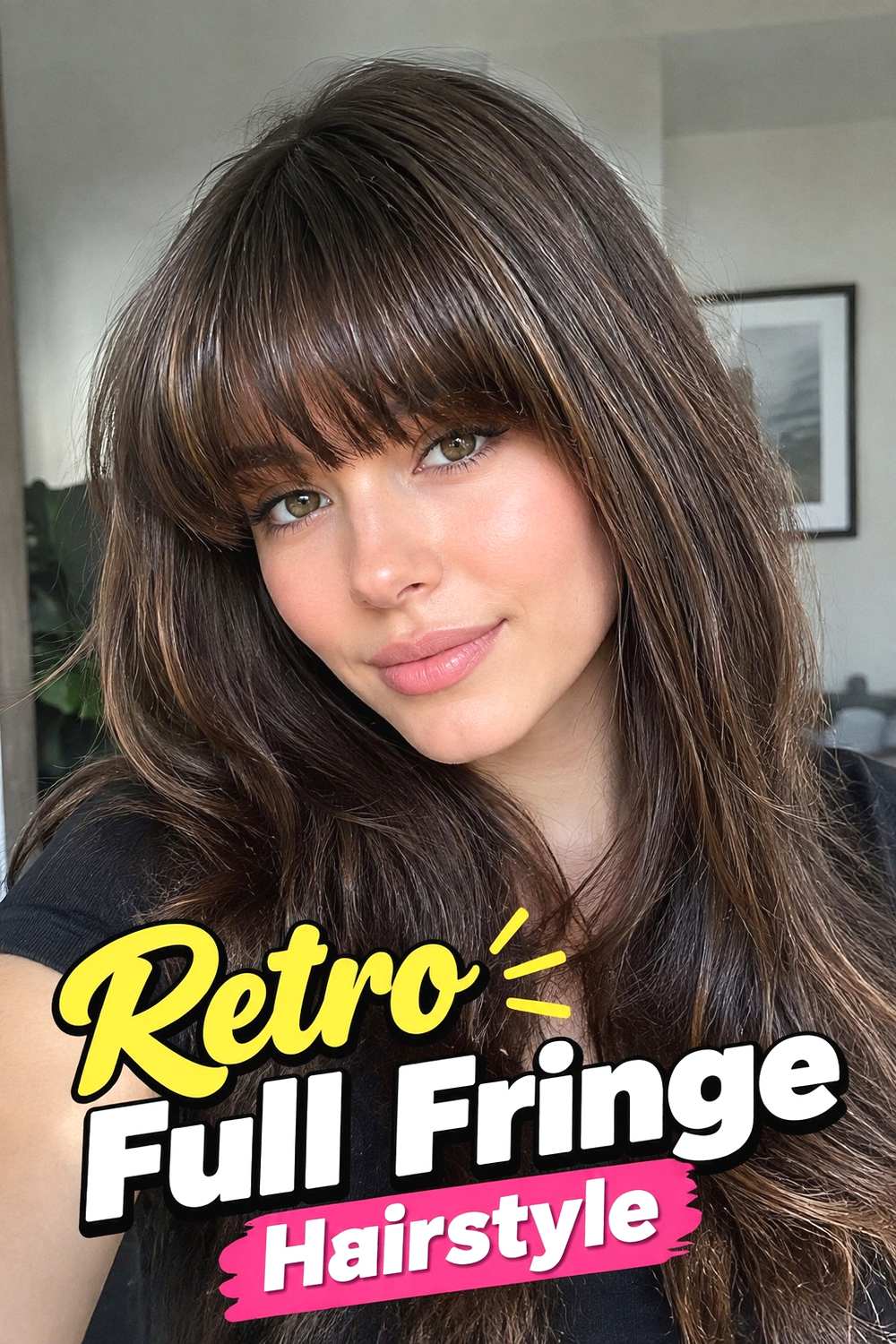 9. Retro Full Fringe Hairstyle