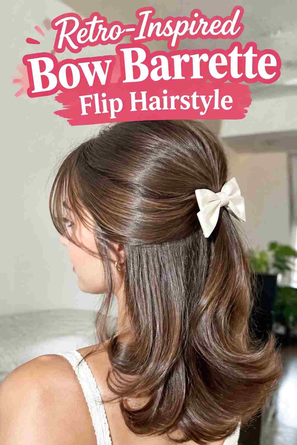 10. Retro Inspired Bow Barrette Flip Hairstyle