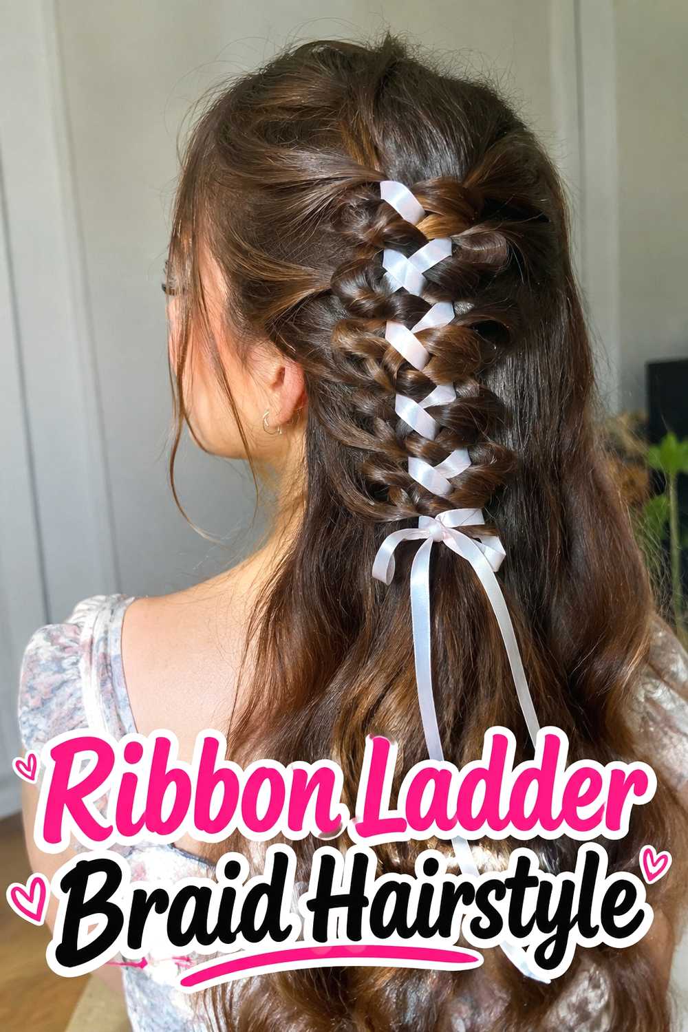 19. Ribbon Ladder Braid Hairstyle