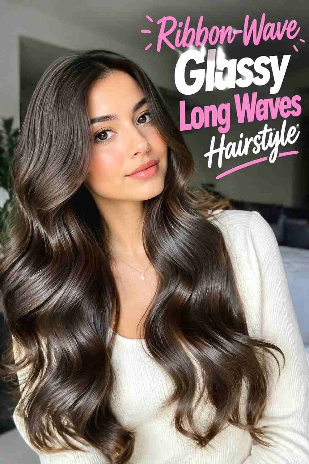 15. Ribbon Wave Glassy Long Waves Hairstyle