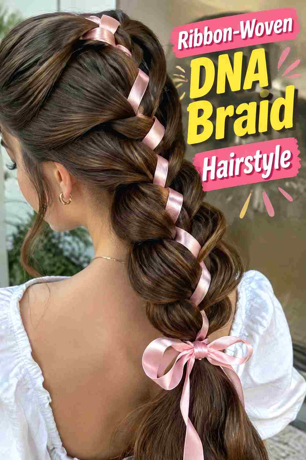 12. Ribbon Woven Dna Braid Hairstyle
