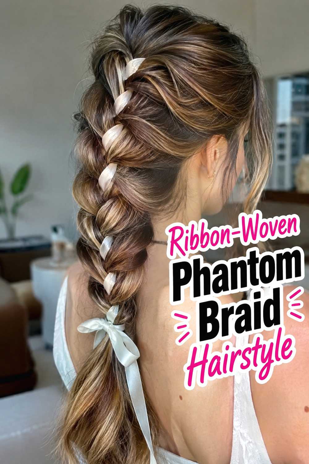 10. Ribbon Woven Phantom Braid Hairstyle