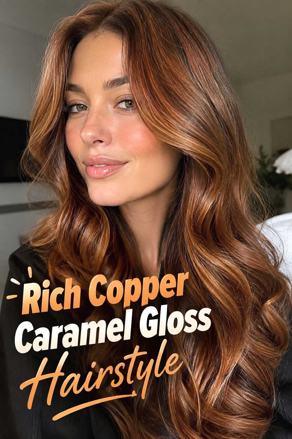15. Rich Copper Caramel Gloss Hairstyle