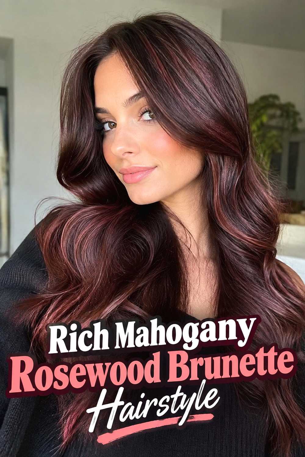 4. Rich Mahogany Rosewood Brunette Hairstyle