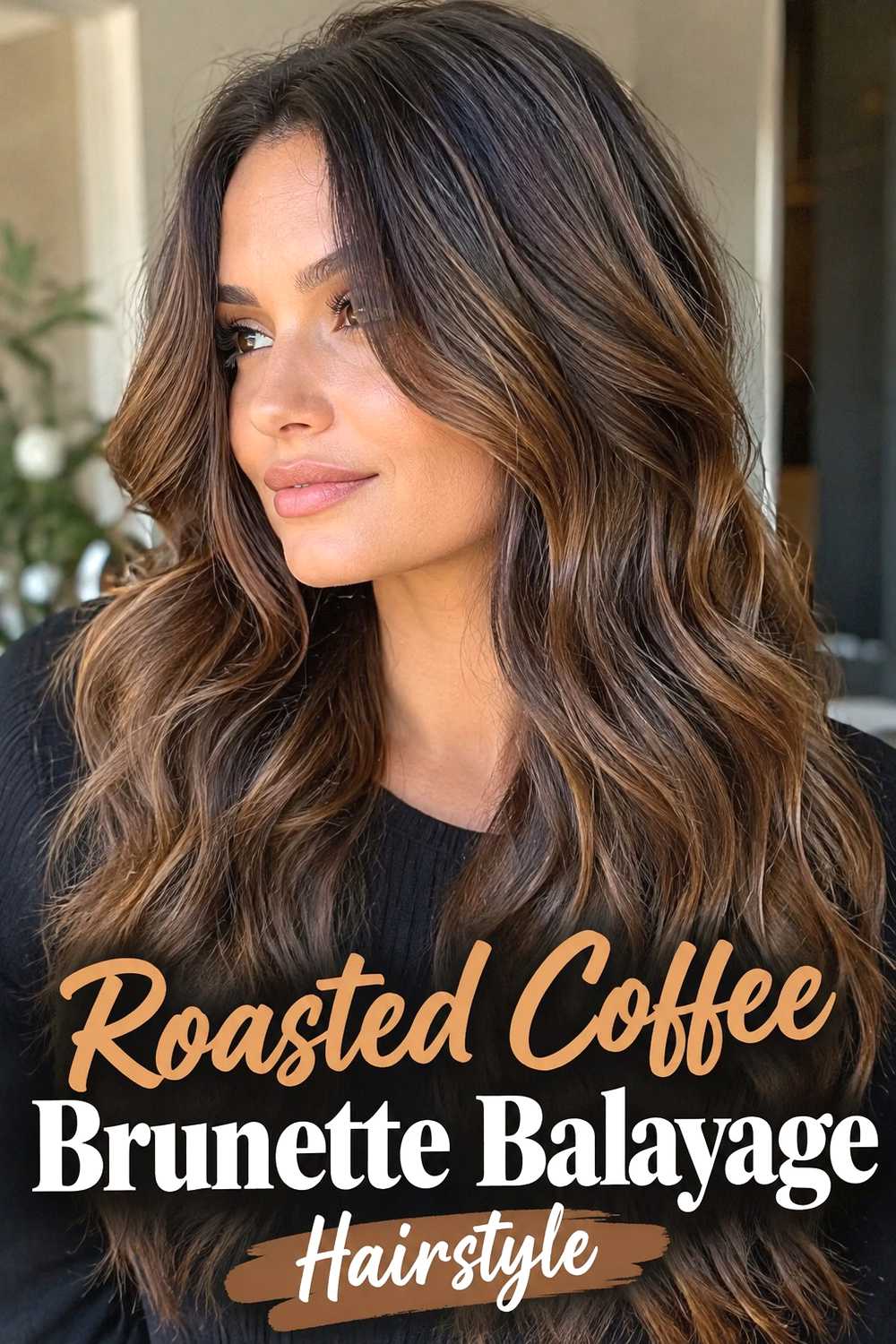 4. Roasted Coffee Brunette Balayage Hairstyle
