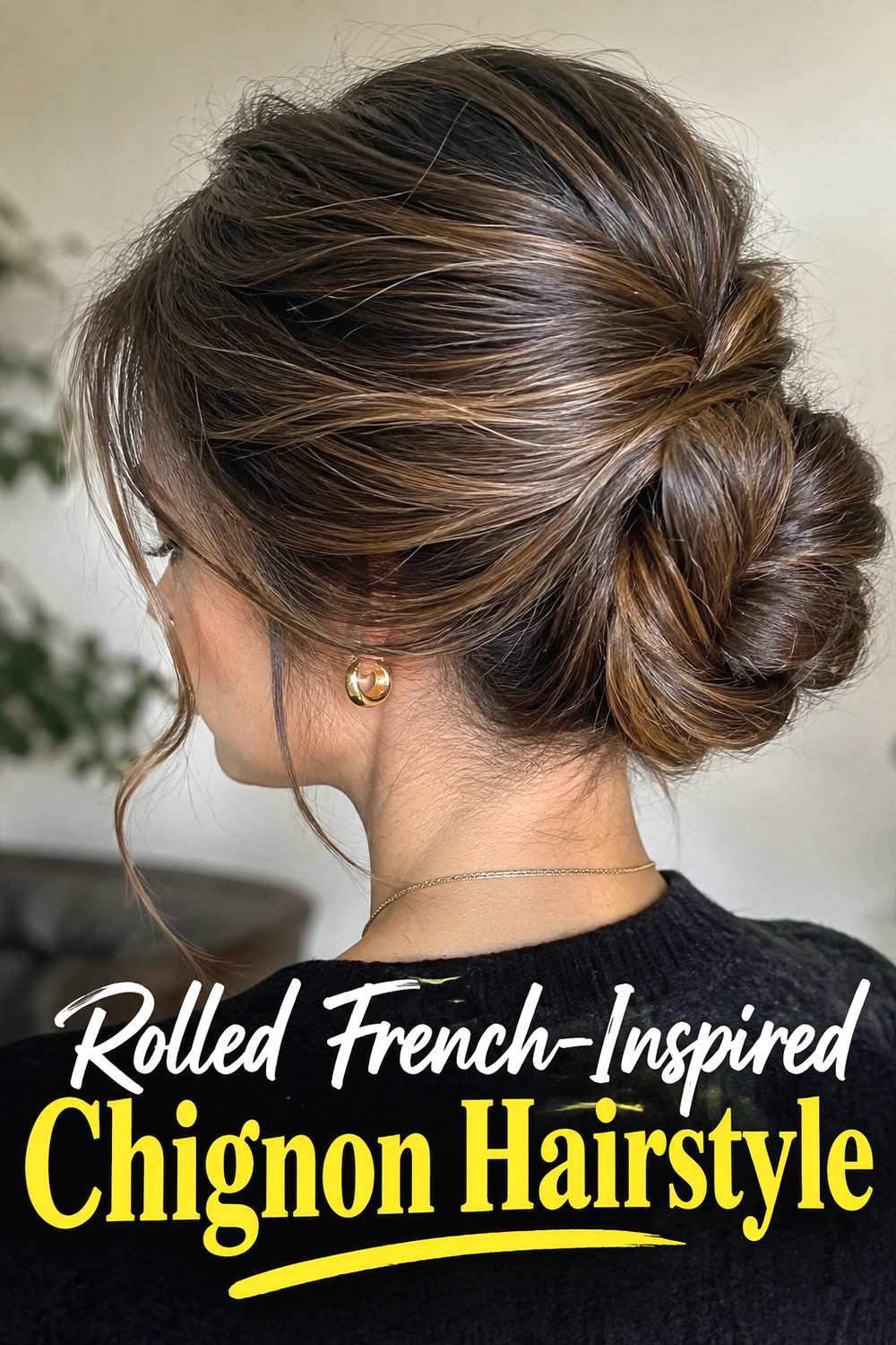 Rolled French-Inspired Chignon Hairstyle