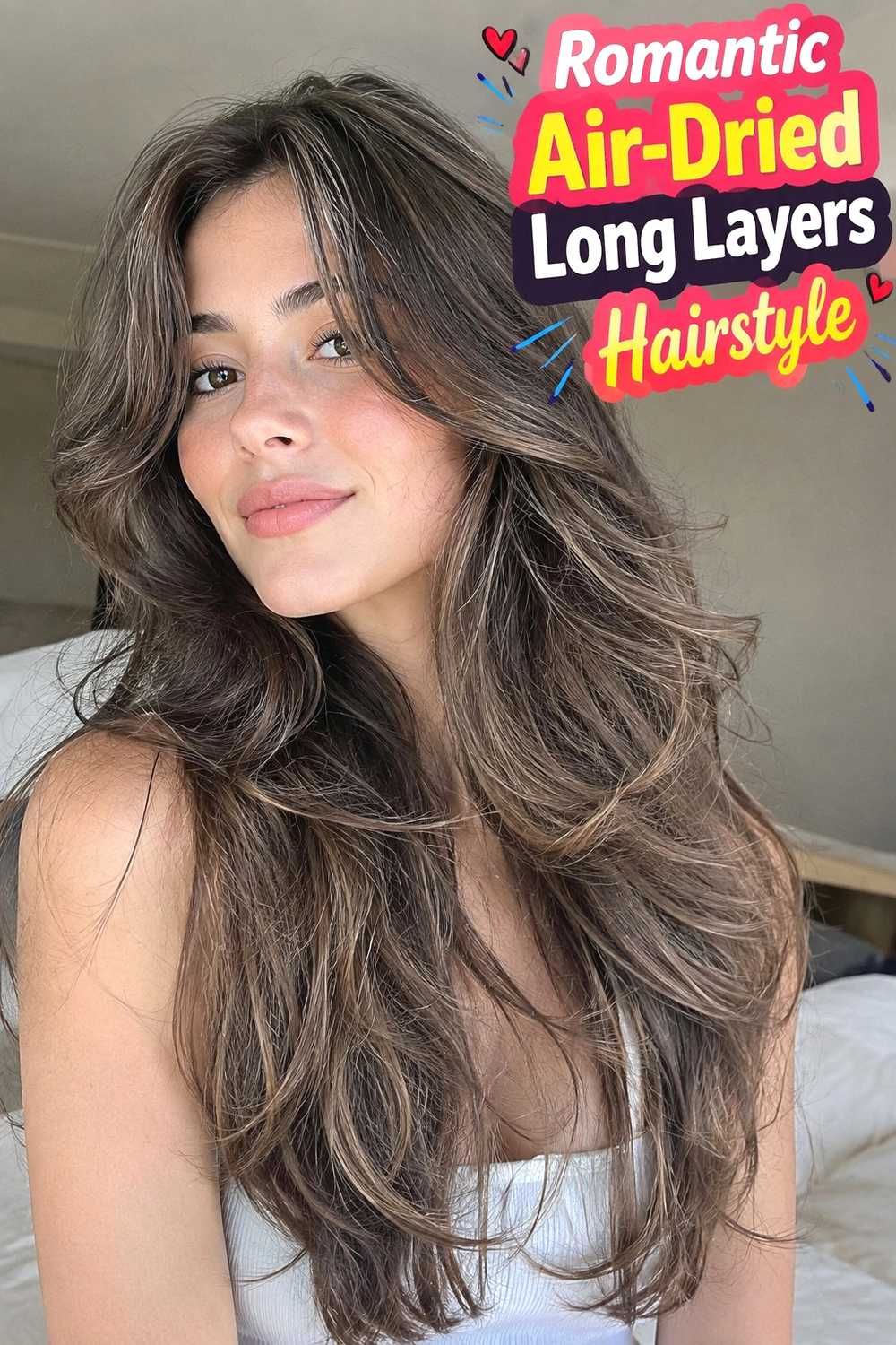 18. Romantic Air Dried Long Layers Hairstyle