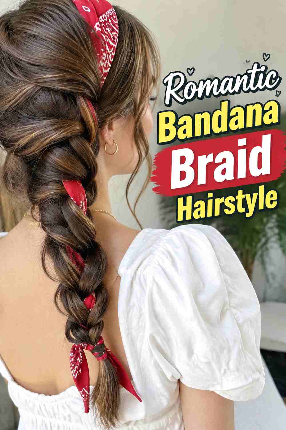 19. Romantic Bandana Braid Hairstyle