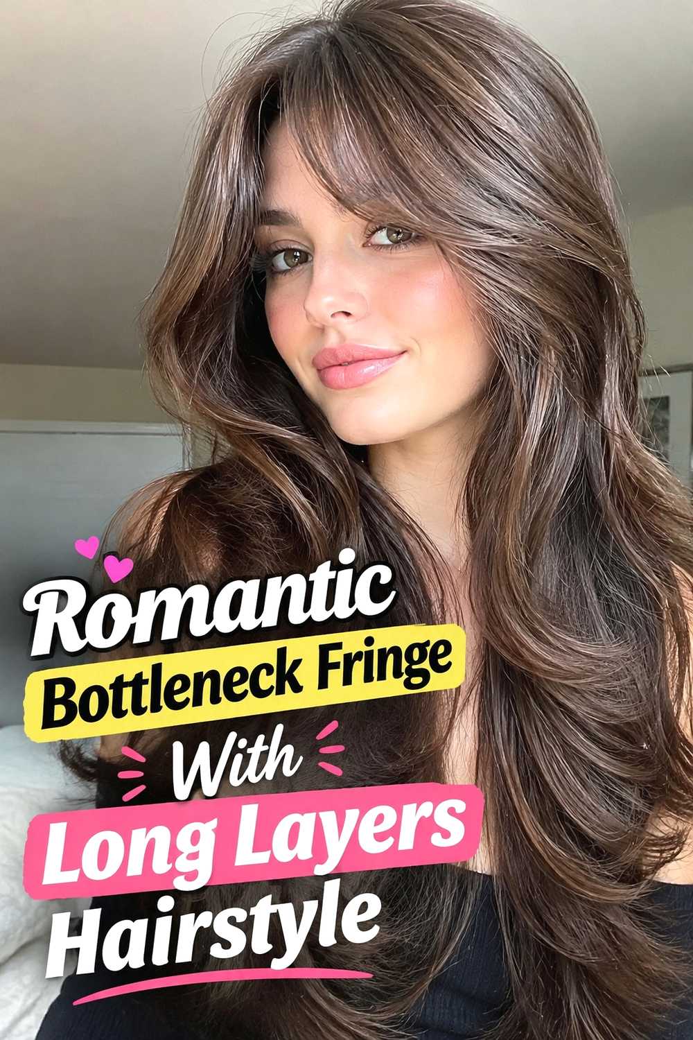 20. Romantic Bottleneck Fringe With Long Layers Hairstyle