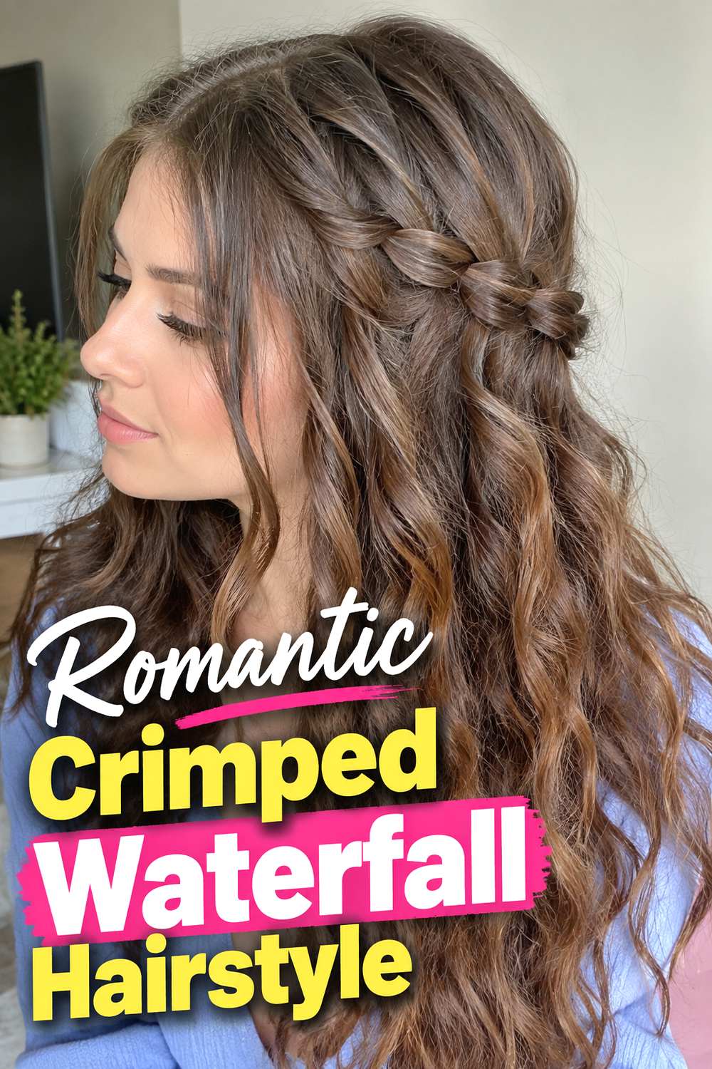 Romantic Crimped Waterfall Hairstyle