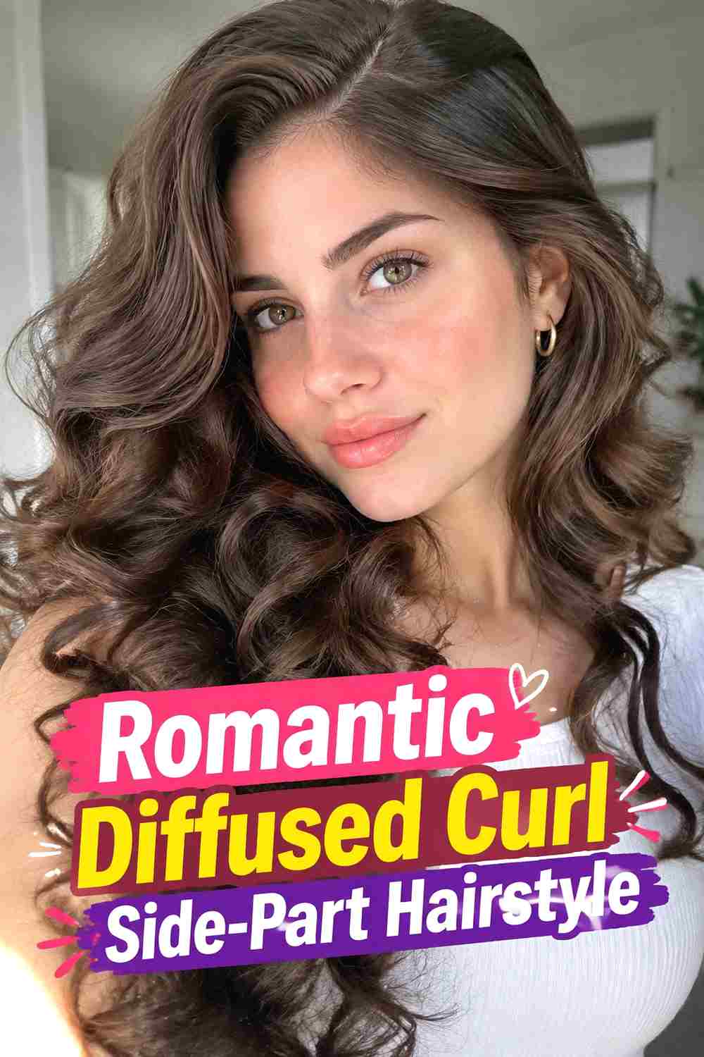 13. Romantic Diffused Curl Side Part Hairstyle