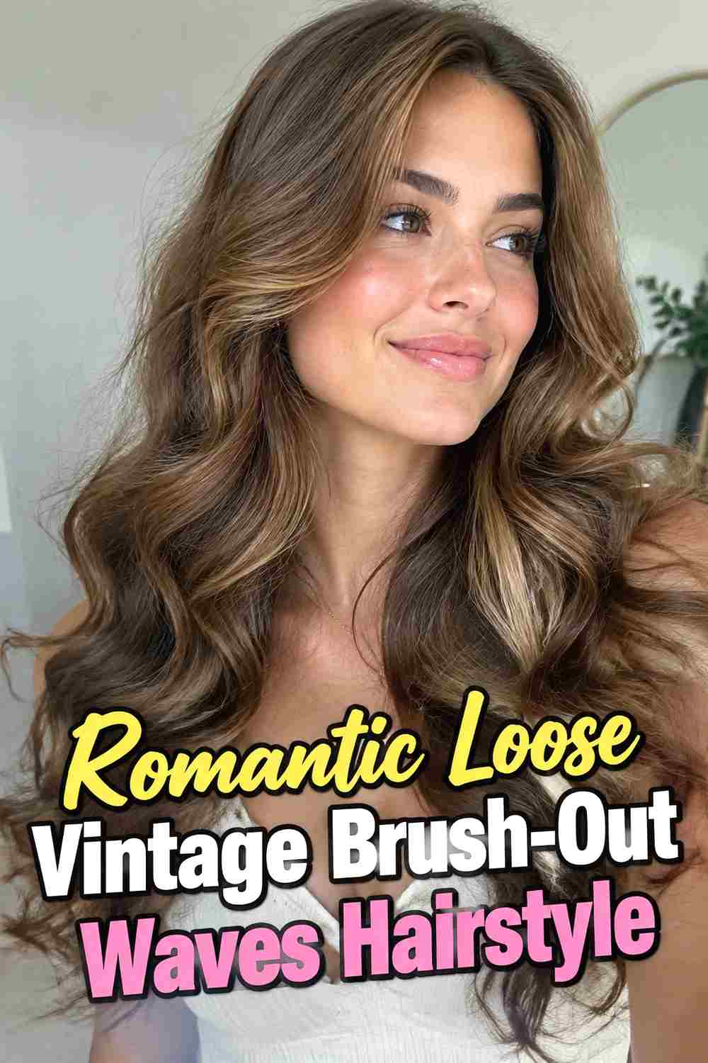 16. Romantic Loose Vintage Brush Out Waves Hairstyle
