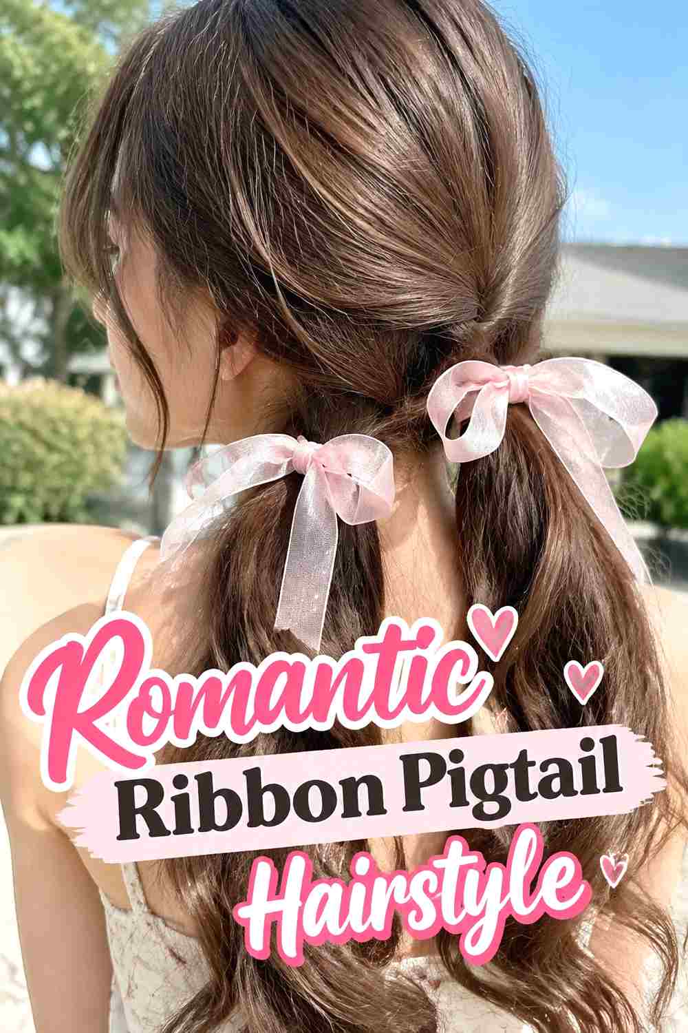 13. Romantic Ribbon Pigtail Hairstyle