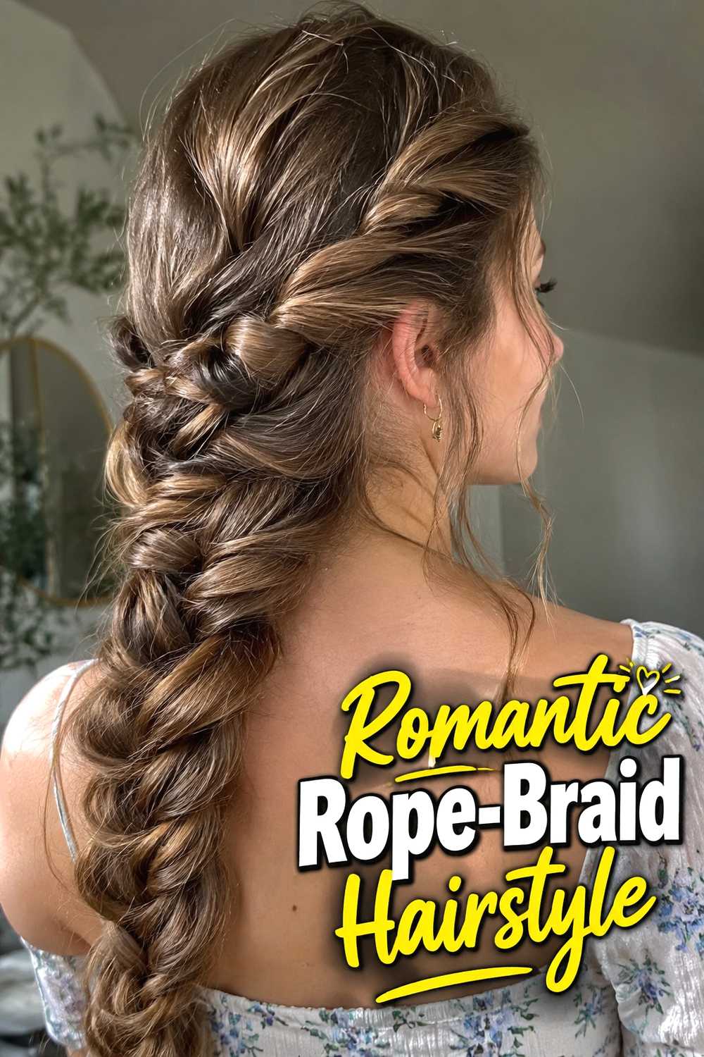 14. Romantic Rope Braid Hairstyle