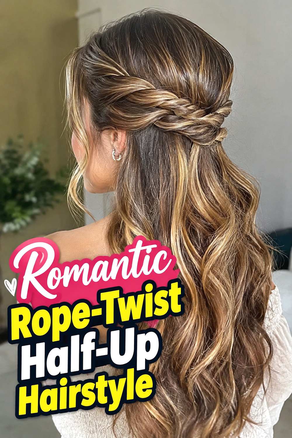 Romantic Rope-Twist Half-Up Hairstyle