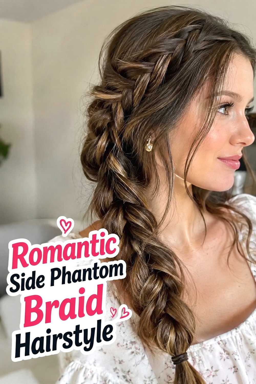 4. Romantic Side Phantom Braid Hairstyle