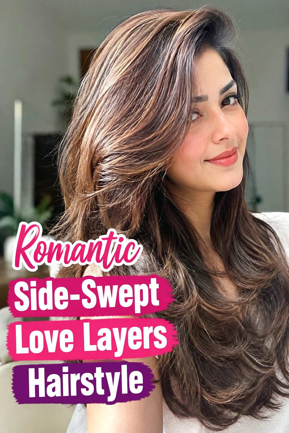 14. Romantic Side Swept Love Layers Hairstyle